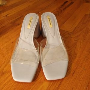 Transparent vinyl heels/mules
